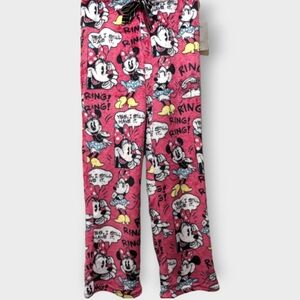 Disney Pajama Pants Fleece Minnie Mouse Pink Medium NWT